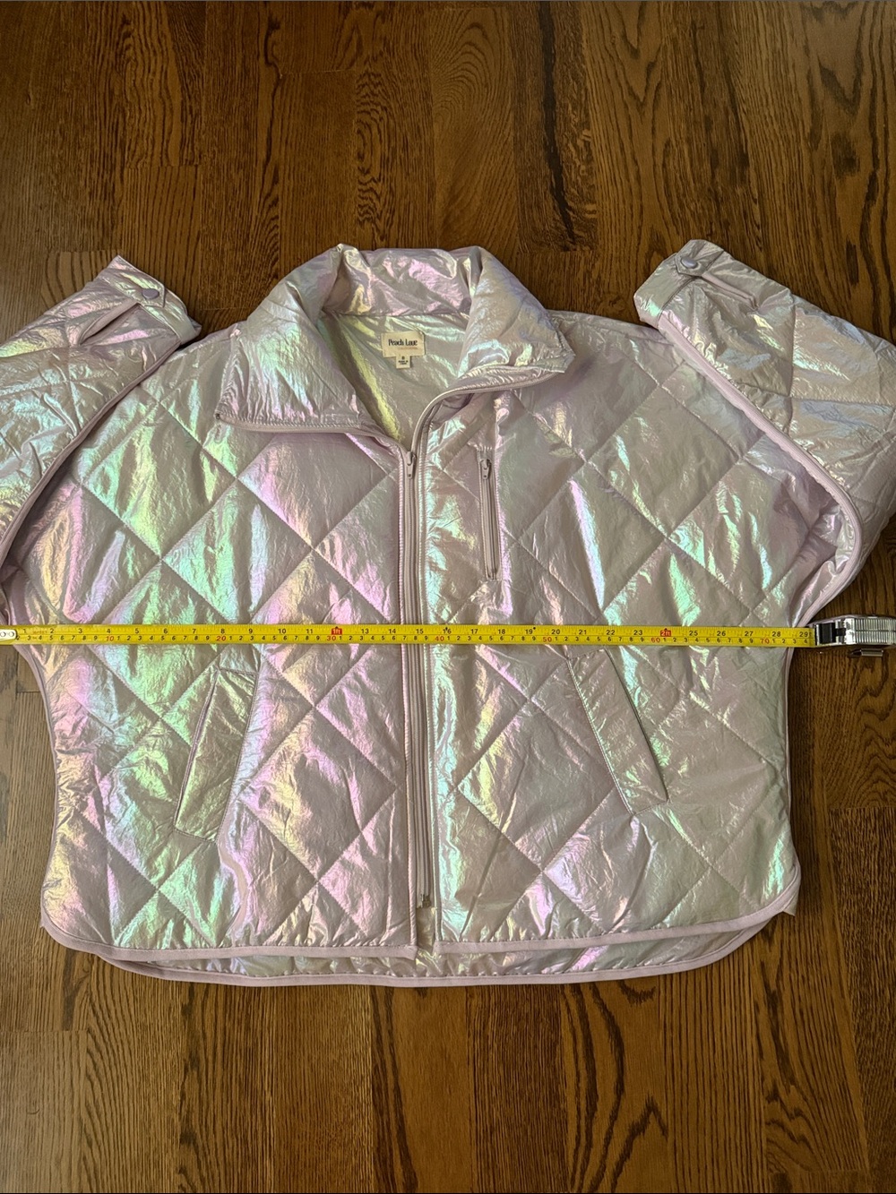 Peach Love California Iridescent Lavender Quilted Jacket medium - Picture 12 of 15